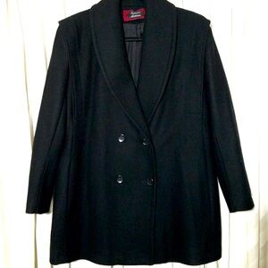 Vintage Stephanie Mathews black 100% wool winter coat